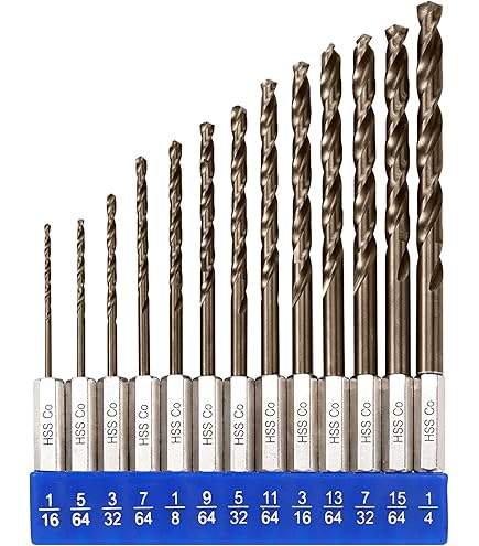 VCT 13pc hex Shank Cobalt Drill bit Set Quick Change 1/16